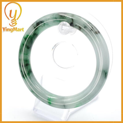 YingCollection 59mm PNJ258379 Certified Natural Color Green White To Green, Grey, Brown Jadeite Jade Bangle Bracelet, Real Gemstone, Jewelry