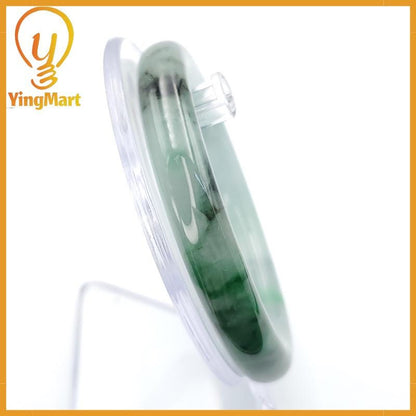 YingCollection 59mm PNJ258379 Certified Natural Color Green White To Green, Grey, Brown Jadeite Jade Bangle Bracelet, Real Gemstone, Jewelry