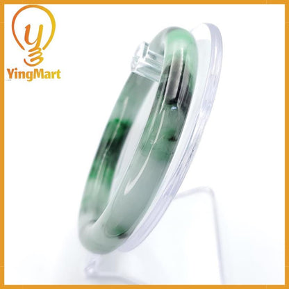 YingCollection 61mm PNJ258380 Certified Natural Color Green White To Dark Green, Grey White, Brown, Black Jadeite Jade Bangle Bracelet