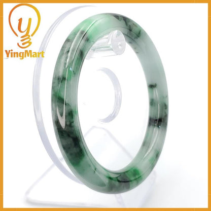 YingCollection 61mm PNJ258380 Certified Natural Color Green White To Dark Green, Grey White, Brown, Black Jadeite Jade Bangle Bracelet