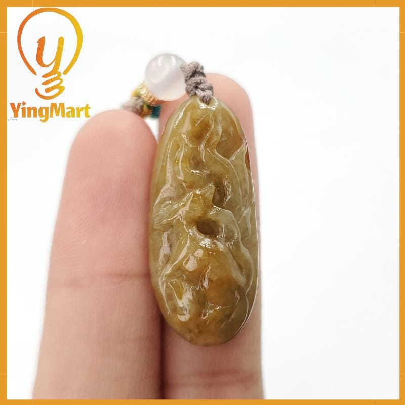 Yingmart Natural Jade Giraffe Genuine Jadeite Real Jade Grade A Type A Hand Craving
