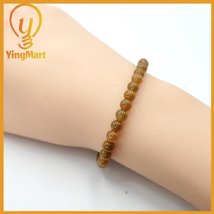 Yingmart Natural Genuine Yellow  Myanmar Jade A Jadeite Jade, Burmese Myanmar Gemstones,Real Gemstone Bracelet