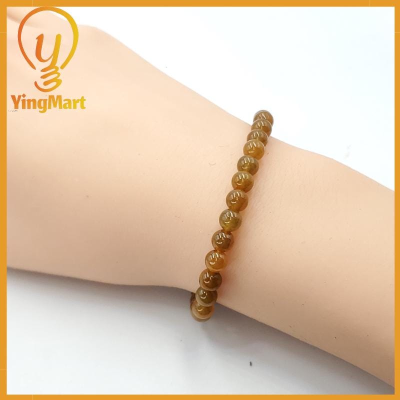 Yingmart Natural Genuine Yellow  Myanmar Jade A Jadeite Jade, Burmese Myanmar Gemstones,Real Gemstone Bracelet