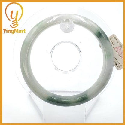 YingMart 55mm Certified Type A Grade A, Genuine Green White To Green, Grey, Brown Jadeite Jade Bangle Bracelet, Real Gemstone, Jewelry