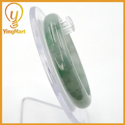 YingMart 52mm Certified Genuine Grade A Type A Green White To Green, Grey, Brown Jadeite Jade Bangle Bracelet, Real Gemstone, Jewelry