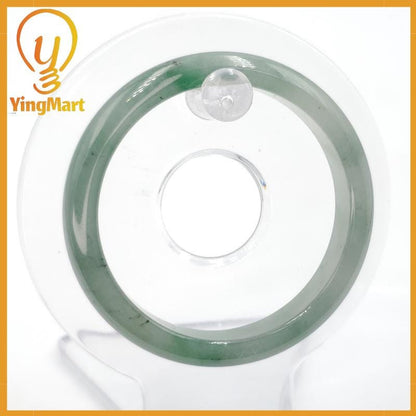 YingMart 52mm Certified Genuine Grade A Type A Green White To Green, Grey, Brown Jadeite Jade Bangle Bracelet, Real Gemstone, Jewelry