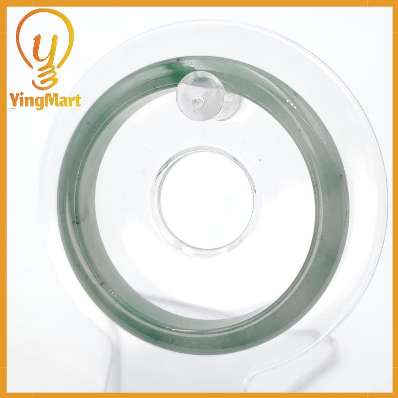YingMart 52mm Certified Genuine Grade A Type A Green White To Green, Grey, Brown Jadeite Jade Bangle Bracelet, Real Gemstone, Jewelry