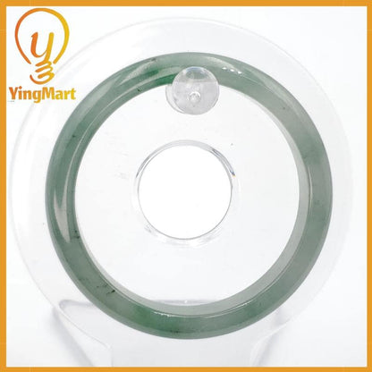 YingMart 52mm Certified Genuine Grade A Type A Green White To Green, Grey, Brown Jadeite Jade Bangle Bracelet, Real Gemstone, Jewelry
