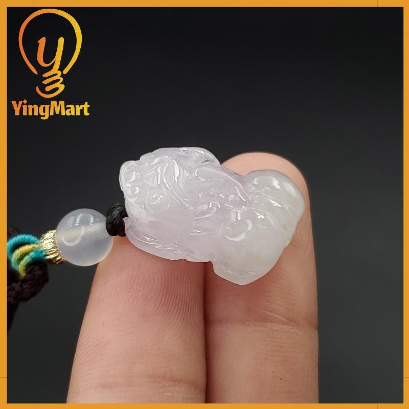 Icy Very Light Purple Natural Pixiu Jade Carved Genuine Jadeite Real Jade Grade A Type A, Lucky Pendant, Jade Necklace Pendant, Jewerly