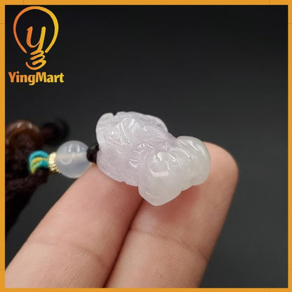 Icy Very Light Purple Natural Pixiu Jade Carved Genuine Jadeite Real Jade Grade A Type A, Lucky Pendant, Jade Necklace Pendant, Jewerly