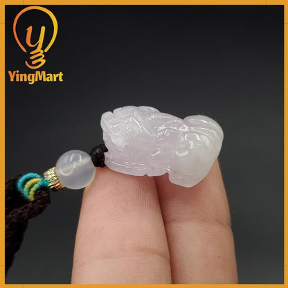 Icy Very Light Purple Natural Pixiu Jade Carved Genuine Jadeite Real Jade Grade A Type A, Lucky Pendant, Jade Necklace Pendant, Jewerly