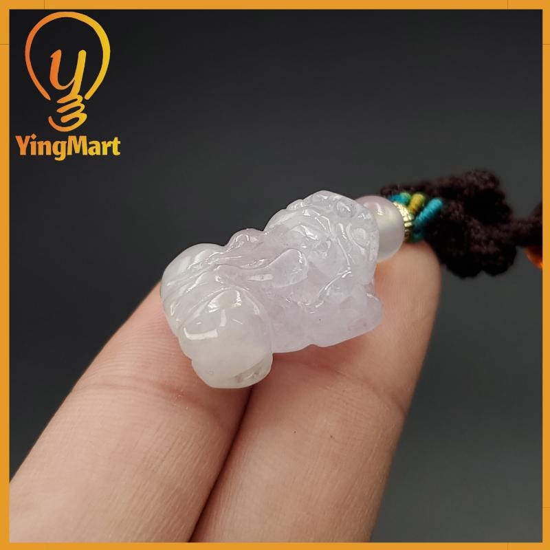 Icy Very Light Purple Natural Pixiu Jade Carved Genuine Jadeite Real Jade Grade A Type A, Lucky Pendant, Jade Necklace Pendant, Jewerly