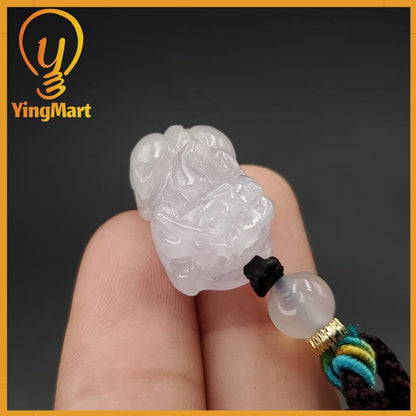 Icy Very Light Purple Natural Pixiu Jade Carved Genuine Jadeite Real Jade Grade A Type A, Lucky Pendant, Jade Necklace Pendant, Jewerly