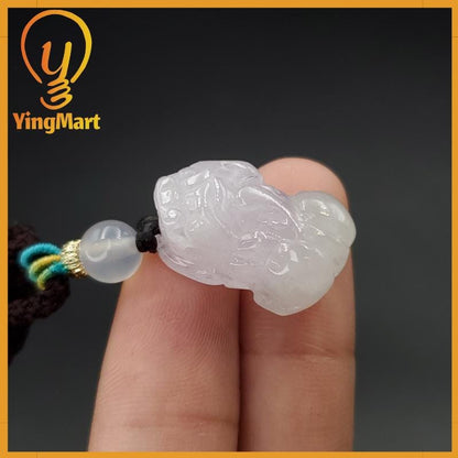 Icy Very Light Purple Natural Pixiu Jade Carved Genuine Jadeite Real Jade Grade A Type A, Lucky Pendant, Jade Necklace Pendant, Jewerly