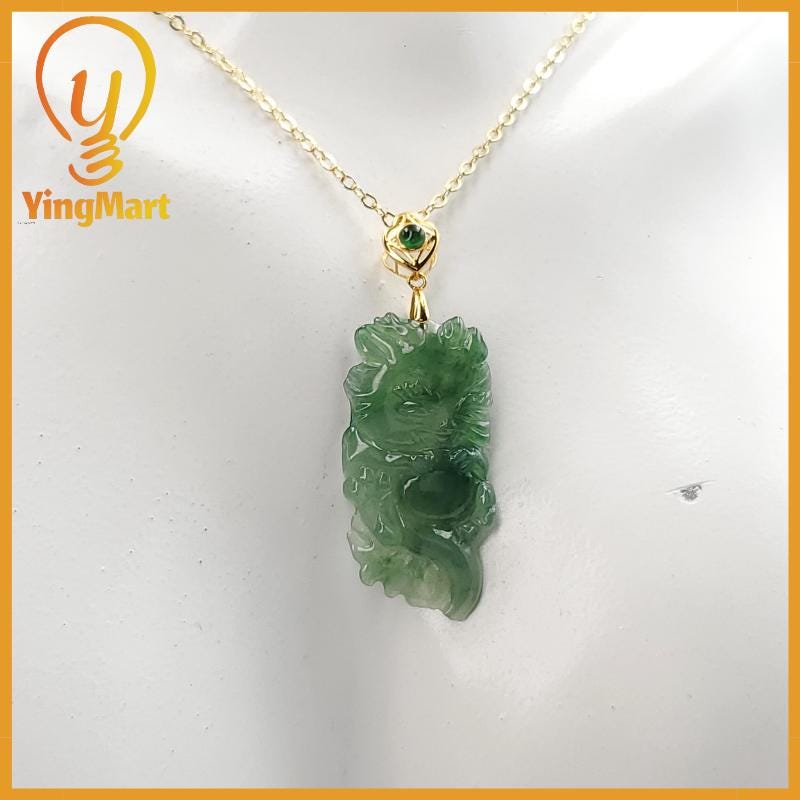 Natural Grade A Baby Dragon Pendant Genuine Jadeite Real Jade Type A Hand Carved, Lucky Pendant, Jade Necklace Pendant, Jewerly Supplies,