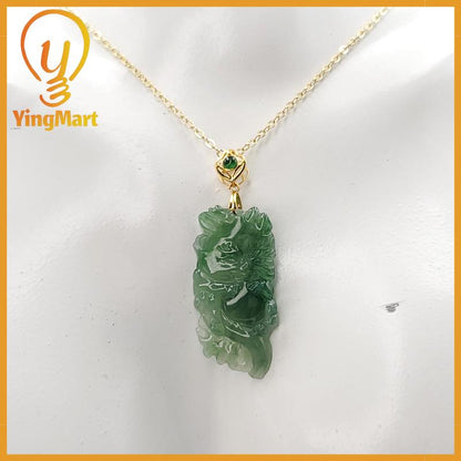 Natural Grade A Baby Dragon Pendant Genuine Jadeite Real Jade Type A Hand Carved, Lucky Pendant, Jade Necklace Pendant, Jewerly Supplies,