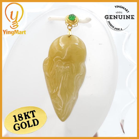 Natural Jade Face Of Shoulao Pendant Genuine Jadeite Real Jade Type A Hand Carved, Lucky Pendant, Jade Necklace Pendant, Jewerly Supplies,