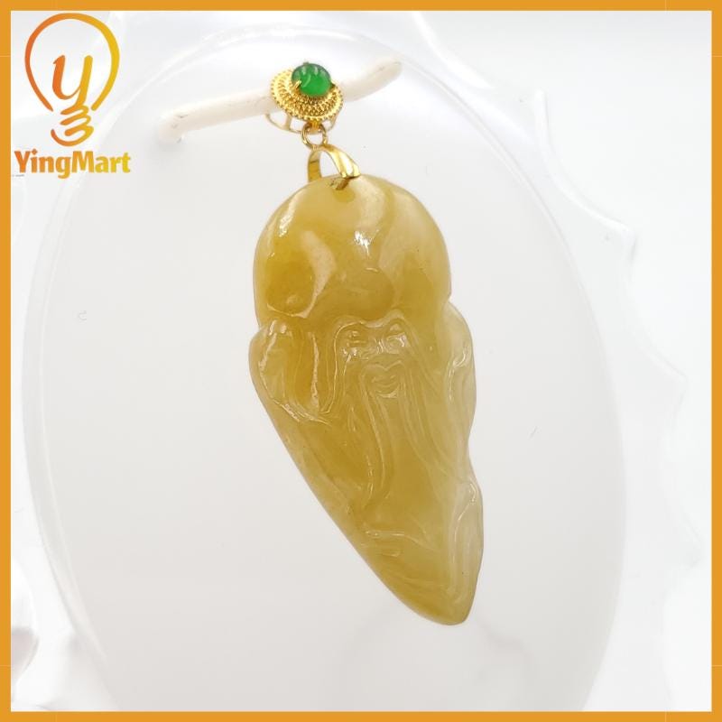 Natural Jade Face Of Shoulao Pendant Genuine Jadeite Real Jade Type A Hand Carved, Lucky Pendant, Jade Necklace Pendant, Jewerly Supplies,