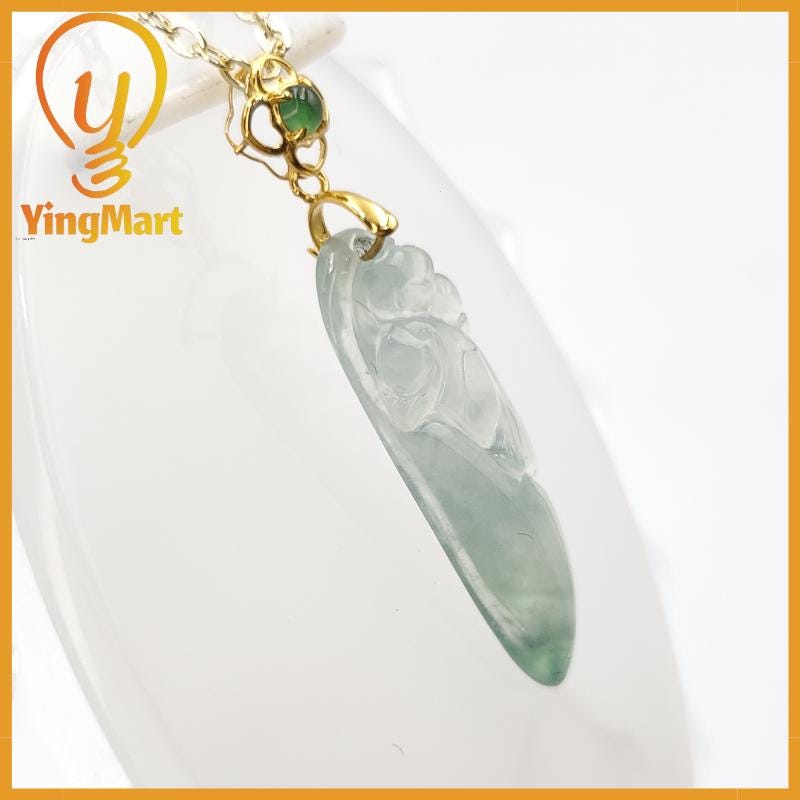 Natural Grade A Jadeite Chinese Ruyi Pendant Jewerly Supplies,  Lucky Pendant, Jade Necklace Pendant