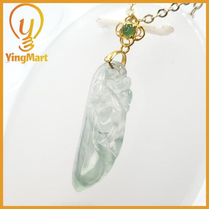 Natural Grade A Jadeite Chinese Ruyi Pendant Jewerly Supplies,  Lucky Pendant, Jade Necklace Pendant