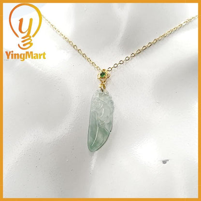 Natural Grade A Jadeite Chinese Ruyi Pendant Jewerly Supplies,  Lucky Pendant, Jade Necklace Pendant