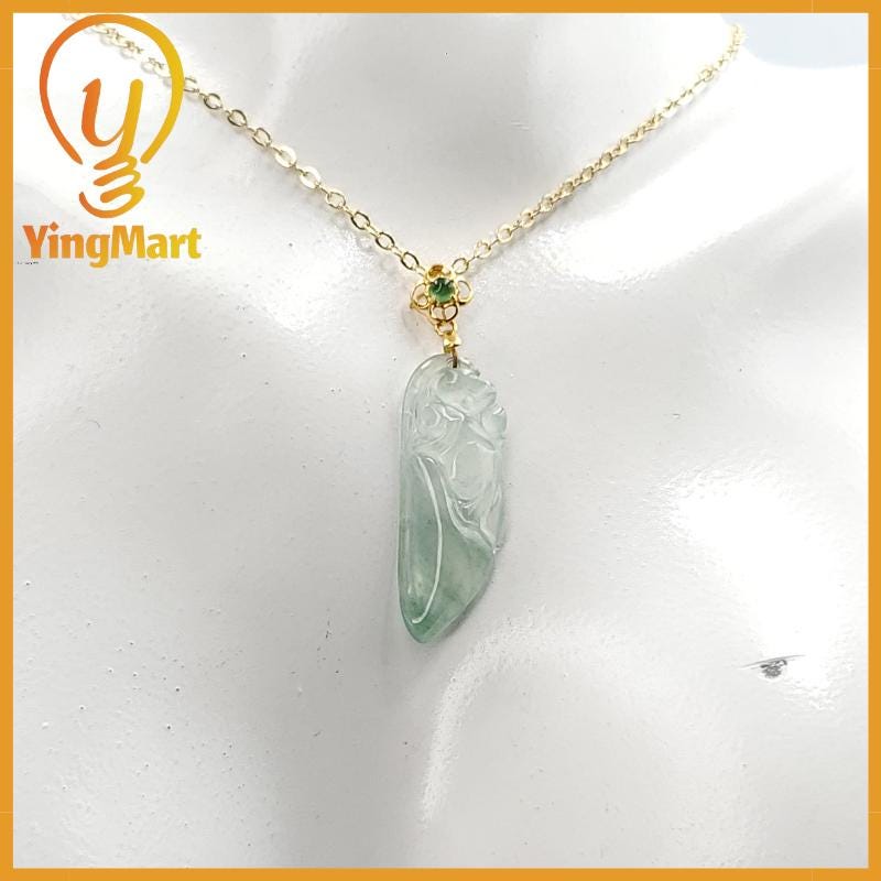 Natural Grade A Jadeite Chinese Ruyi Pendant Jewerly Supplies,  Lucky Pendant, Jade Necklace Pendant