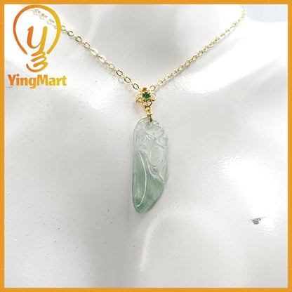 Natural Grade A Jadeite Chinese Ruyi Pendant Jewerly Supplies,  Lucky Pendant, Jade Necklace Pendant