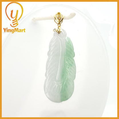 Natural Jade Leaf Pendant 100% Genuine Jadeite Real Jade Type A Grade A Hand Carved, Lucky Pendant, Jade Necklace Pendant, Jewerly Supplies