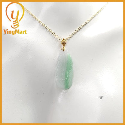 Natural Jade Leaf Pendant 100% Genuine Jadeite Real Jade Type A Grade A Hand Carved, Lucky Pendant, Jade Necklace Pendant, Jewerly Supplies