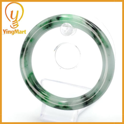 YingCollection 61mm PNJ258380 Certified Natural Color Green White To Dark Green, Grey White, Brown, Black Jadeite Jade Bangle Bracelet