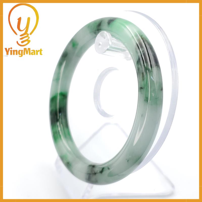 YingCollection 61mm PNJ258380 Certified Natural Color Green White To Dark Green, Grey White, Brown, Black Jadeite Jade Bangle Bracelet