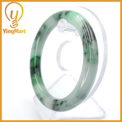 YingCollection 61mm PNJ258380 Certified Natural Color Green White To Dark Green, Grey White, Brown, Black Jadeite Jade Bangle Bracelet