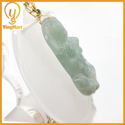 Guan Yin Jadeite Jade Pendant, Natural Grade A Jade Burmese Burma Gemstones Jewelry, Lucky Pendant, Jade Necklace Pendant, Jewerly Supplies