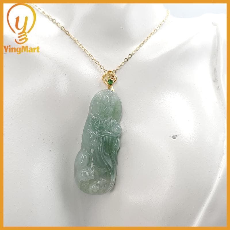 Guan Yin Jadeite Jade Pendant, Natural Grade A Jade Burmese Burma Gemstones Jewelry, Lucky Pendant, Jade Necklace Pendant, Jewerly Supplies