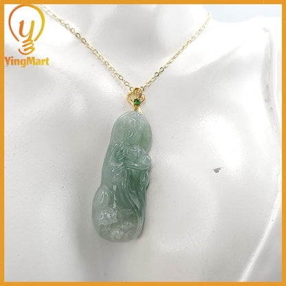 Guan Yin Jadeite Jade Pendant, Natural Grade A Jade Burmese Burma Gemstones Jewelry, Lucky Pendant, Jade Necklace Pendant, Jewerly Supplies