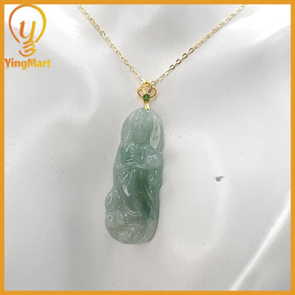 Guan Yin Jadeite Jade Pendant, Natural Grade A Jade Burmese Burma Gemstones Jewelry, Lucky Pendant, Jade Necklace Pendant, Jewerly Supplies
