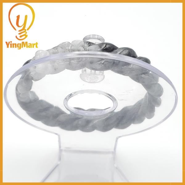 Yingmart 56 - 58 mm Genuine Burmese Jade White Grey Natural Carved Twist Flower Bracelet  Jaideite Bangle , Vintage Jewelry, Accessories