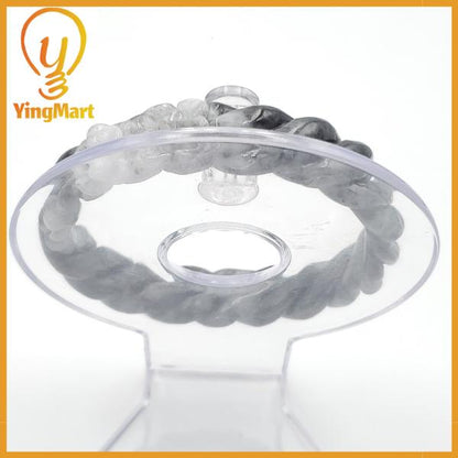 Yingmart 56 - 58 mm Genuine Burmese Jade White Grey Natural Carved Twist Flower Bracelet  Jaideite Bangle , Vintage Jewelry, Accessories