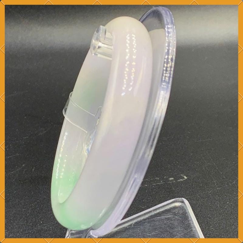 YingCollection 58mm PNJ263355Certified Natural Color Green White, Purplish White Jadeite Jade Bangle Bracelet, Real Gemstone, Jewelry