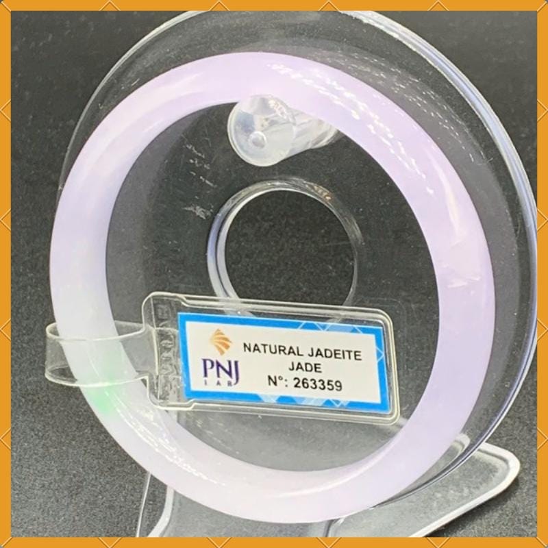 YingCollection 58mm PNJ263359 Certified Natural Green White, Purplish White Jadeite Jade Bangle Bracelet, Real Gemstone, Jewelry