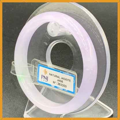 YingCollection 58mm PNJ263359 Certified Natural Green White, Purplish White Jadeite Jade Bangle Bracelet, Real Gemstone, Jewelry