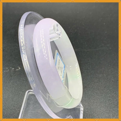 YingCollection 54mm PNJ263358 Certified Natural Color White, Purplish White Jadeite Jade Bangle Bracelet, Real Gemstone, Jewelry