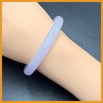 YingCollection 57mm PNJ263346 Certified Natural Color White, Purplish White Jadeite Jade Bangle Bracelet, Real Gemstone, Jewelry