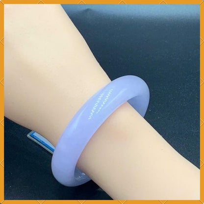 YingCollection 59mm PNJ263354 Certified Natural Color White, Purplish White Jadeite Jade Bangle Bracelet, Real Gemstone, Jewelry