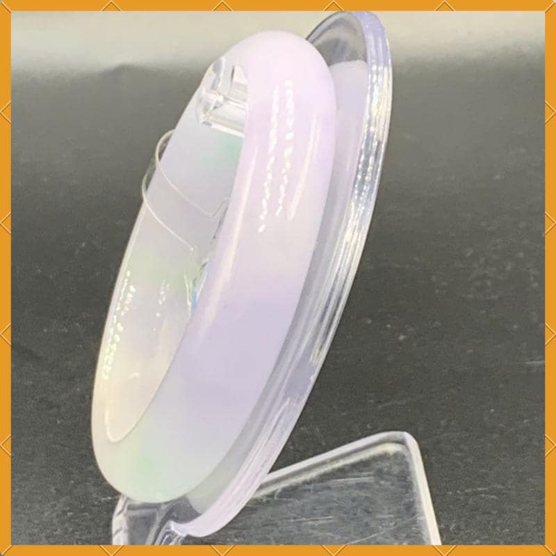 YingCollection 56mm PNJ263352 Certified Natural Color White, Purplish White Jadeite Jade Bangle Bracelet, Real Gemstone, Jewelry