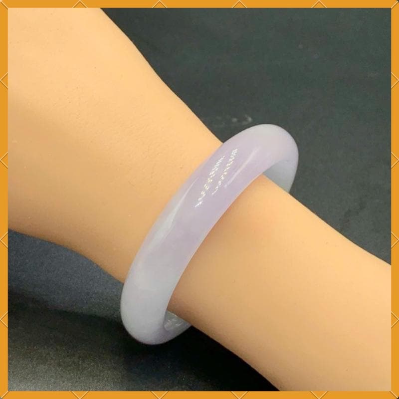 YingCollection 56mm PNJ263352 Certified Natural Color White, Purplish White Jadeite Jade Bangle Bracelet, Real Gemstone, Jewelry