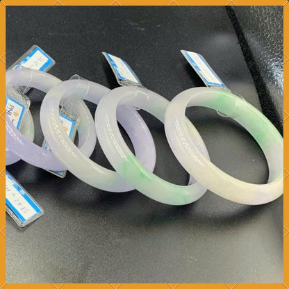 Yingmart 51 - 59mm Genuine Jade White, Very Light Purple Natural  Bracelet  Jaideite Bangle , Vintage Jewelry, Accessories