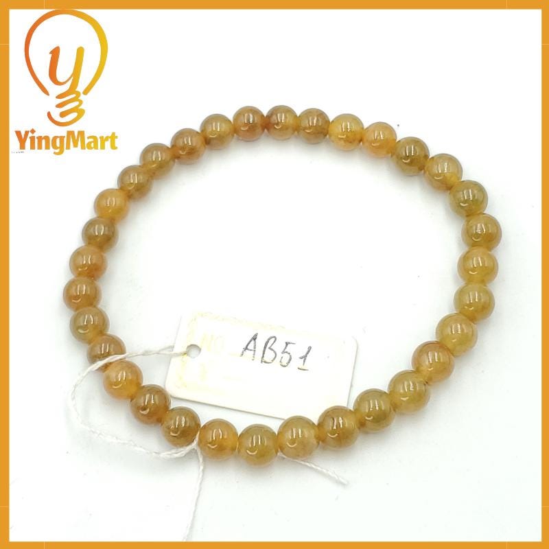 Yingmart Natural Genuine Yellow  Myanmar Jade A Jadeite Jade, Burmese Myanmar Gemstones,Real Gemstone Bracelet