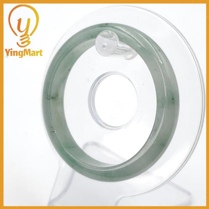 YingMart 52mm Certified Genuine Grade A Type A Green White To Green, Grey, Brown Jadeite Jade Bangle Bracelet, Real Gemstone, Jewelry