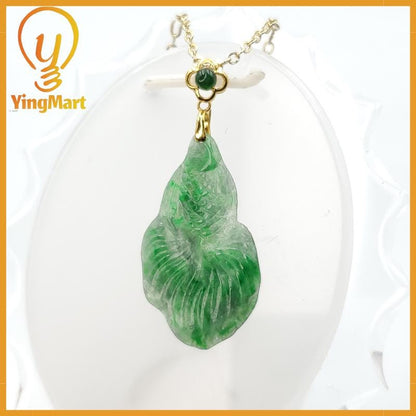 Natural Green Fish Jade Pendant Hand Carved Genuine Jadeite Real Jade Type A Grade A , Lucky Pendant, Jade Necklace Pendant, Jewerly
